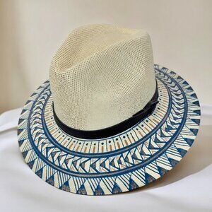 Custom Hand-Painted Fedora Hat Grey Painted In Detail Unisex Size M